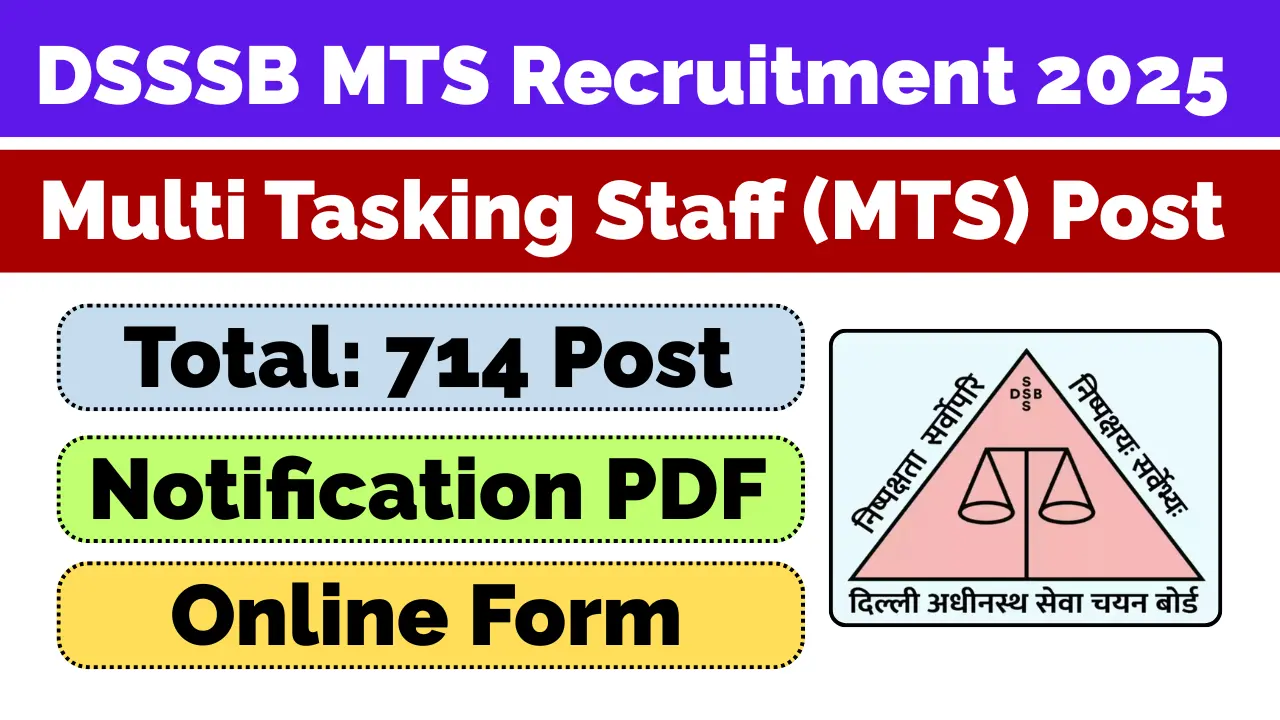 DSSSB MTS Recruitment 2025-26 Online Form
