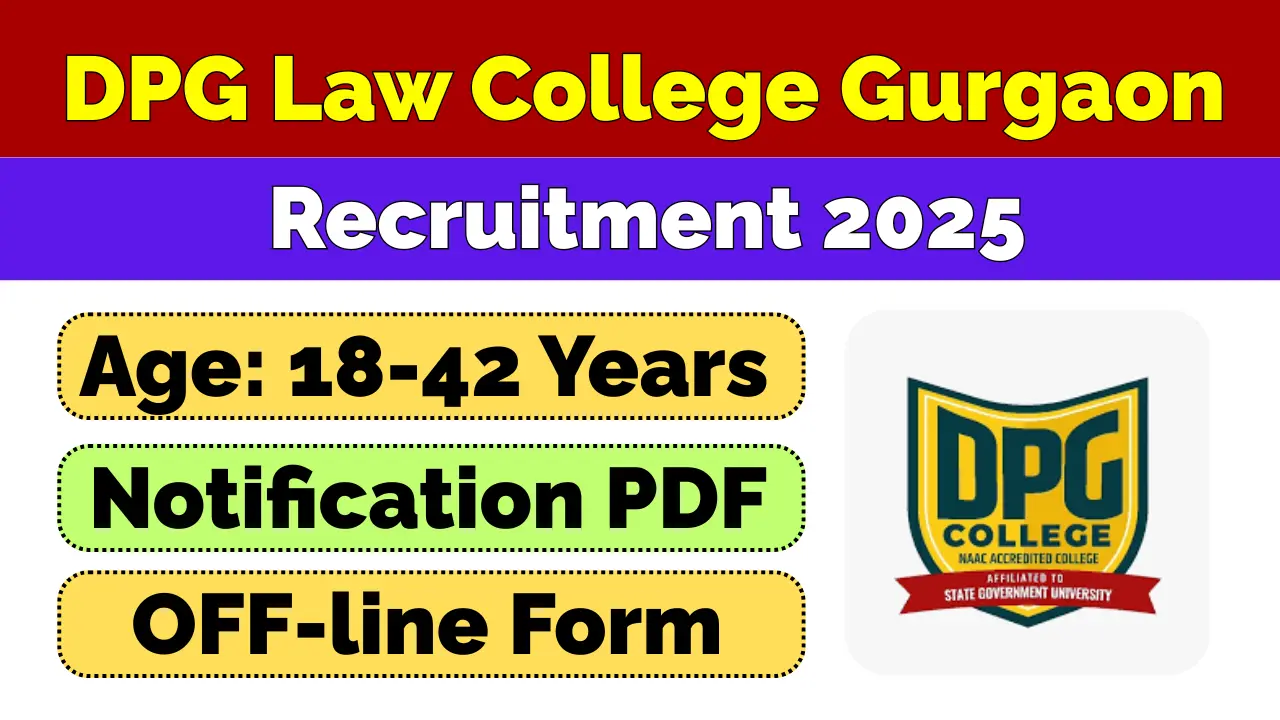 DPG Law College Gurgaon Vacancy 2026
