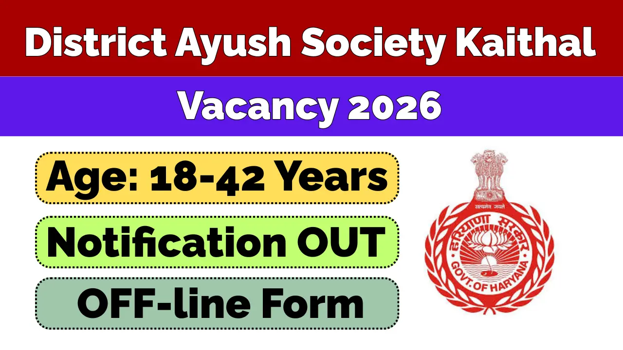 District Ayush Society Kaithal Vacancy 2026