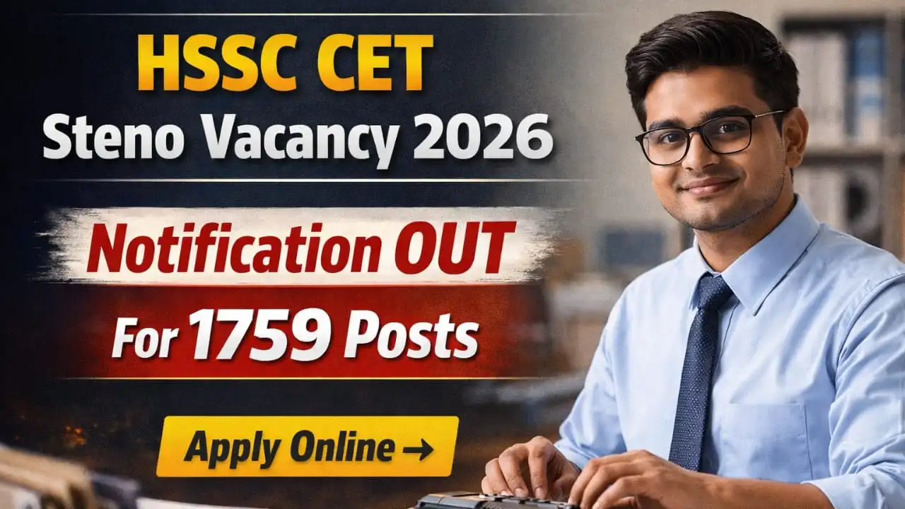 HSSC CET Steno Vacancy 2026