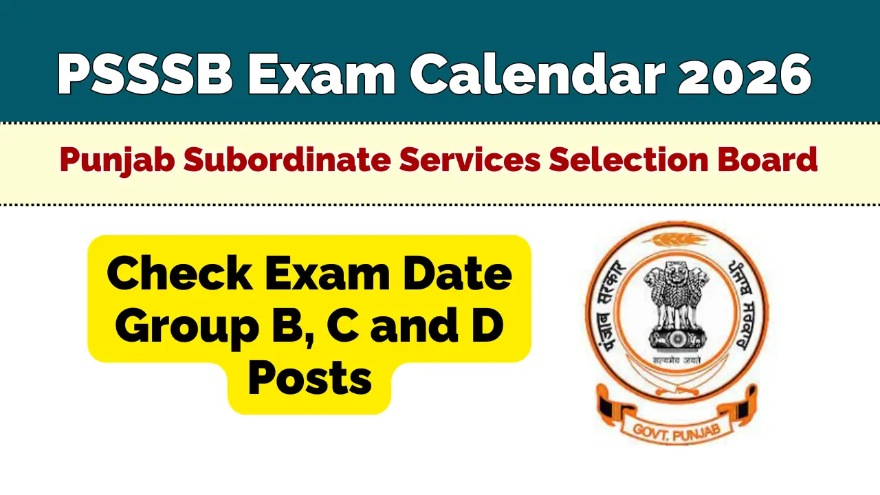 Punjab PSSSB Exam Calendar