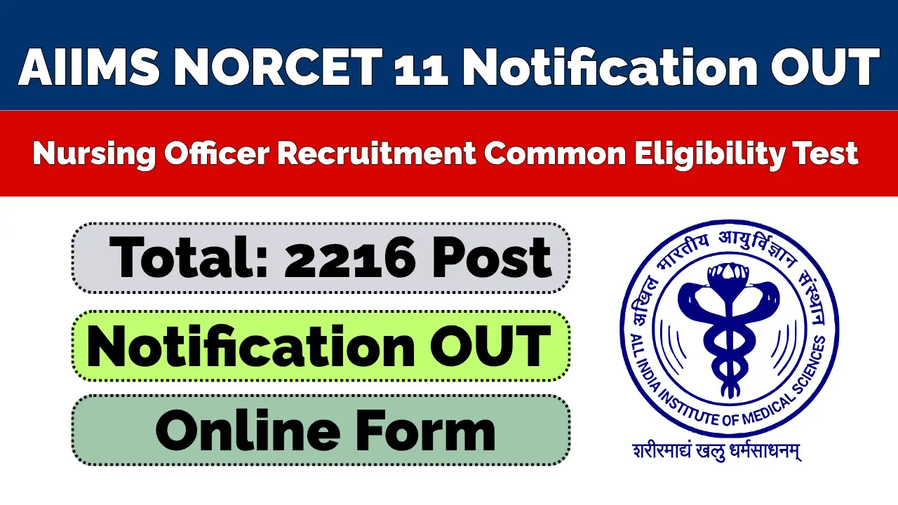 AIIMS NORCET 11 Recruitment 2026