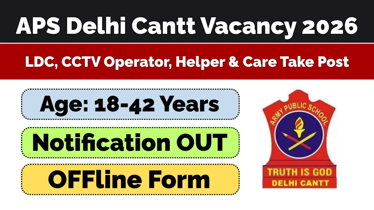 APS Delhi Cantt Recruitment 2026