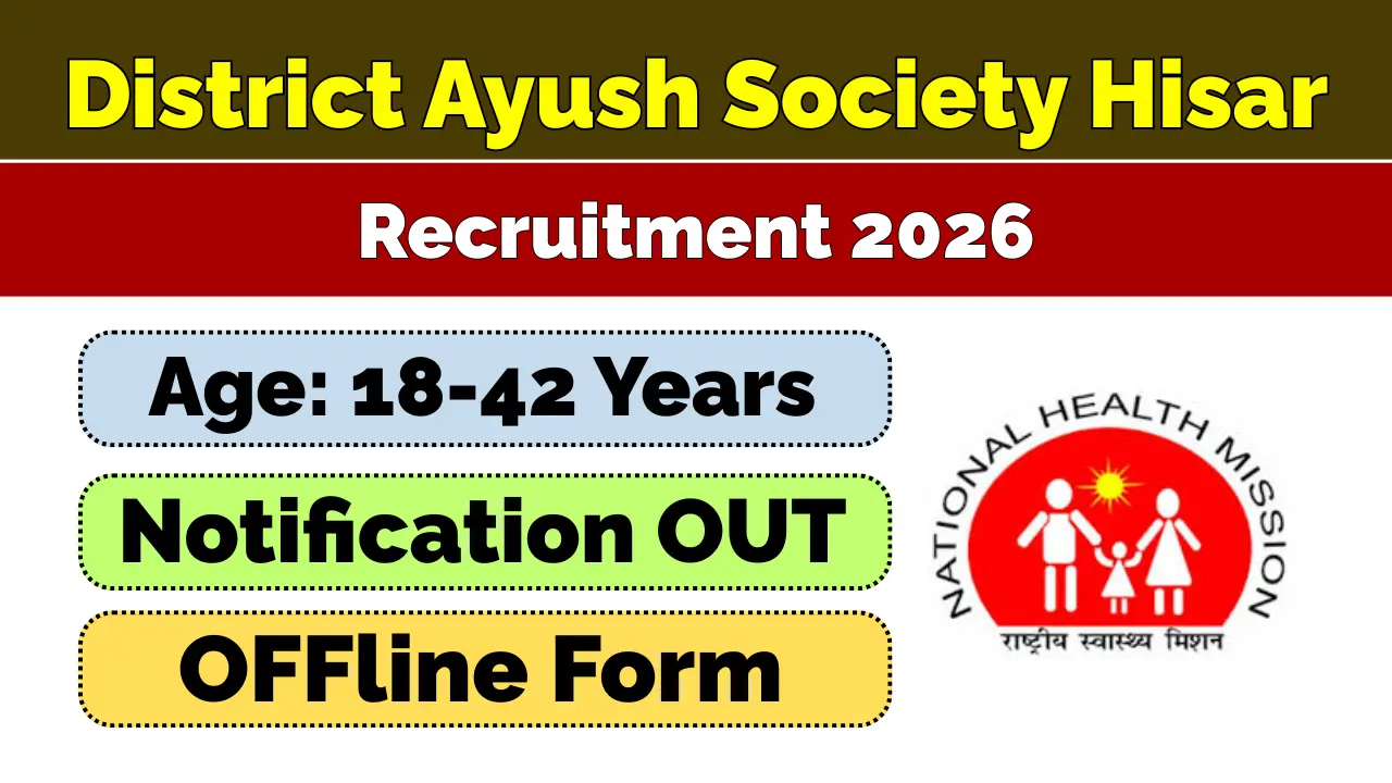 District Ayush Society Hisar Recruitment 2026
