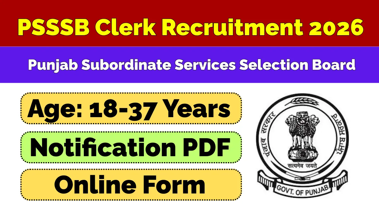 Punjab PSSSB Clerk Recruitment 2026