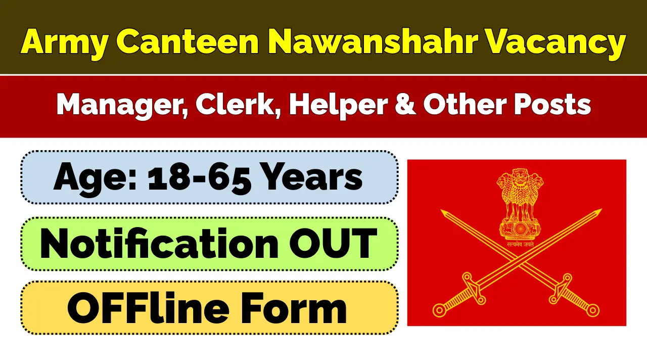 Army Canteen Nawanshahr Vacancy 2026