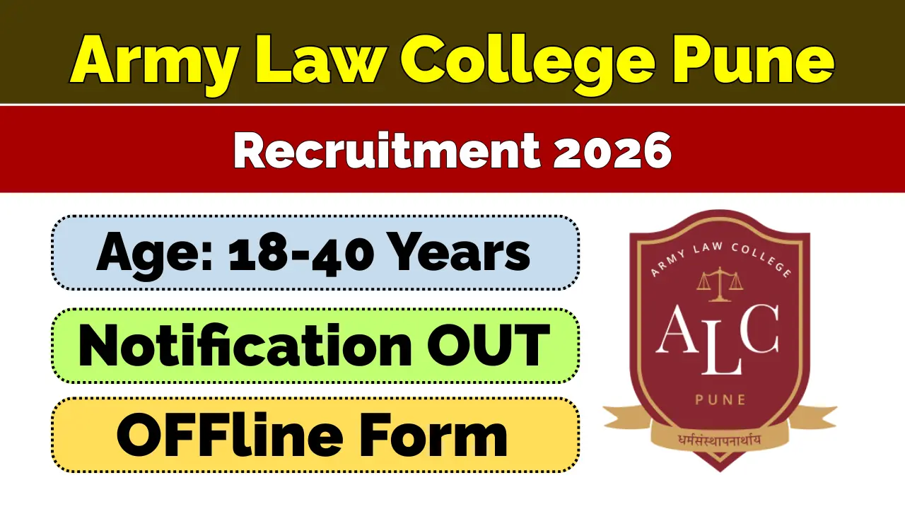 Army Law College Pune Vacancy 2026