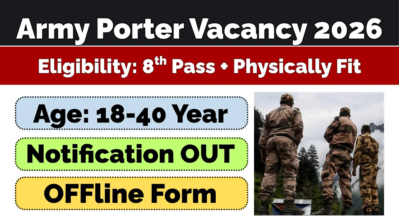 Army Porter Vacancy 2026