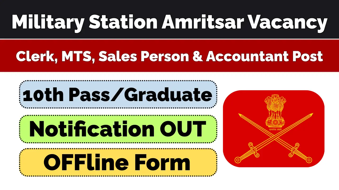 Military Station Amritsar Vacancy 2026