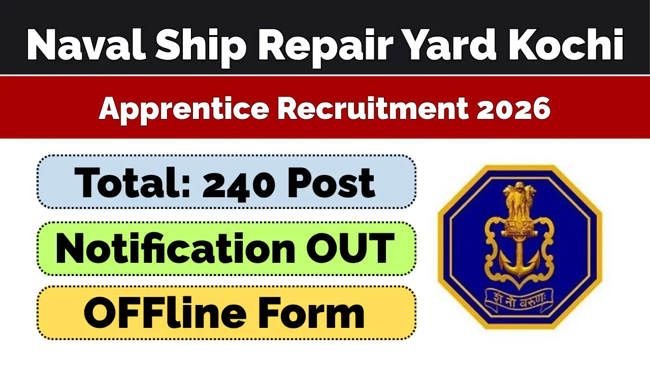 Naval Ship Repair Yard Kochi Apprentice Recruitment 2026 Online Form