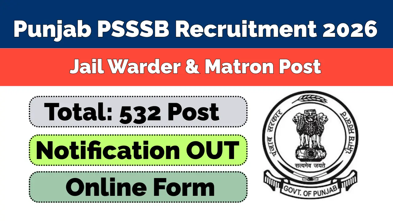 PSSSB Punjab Jail Warder and Matron Recruitment 2026
