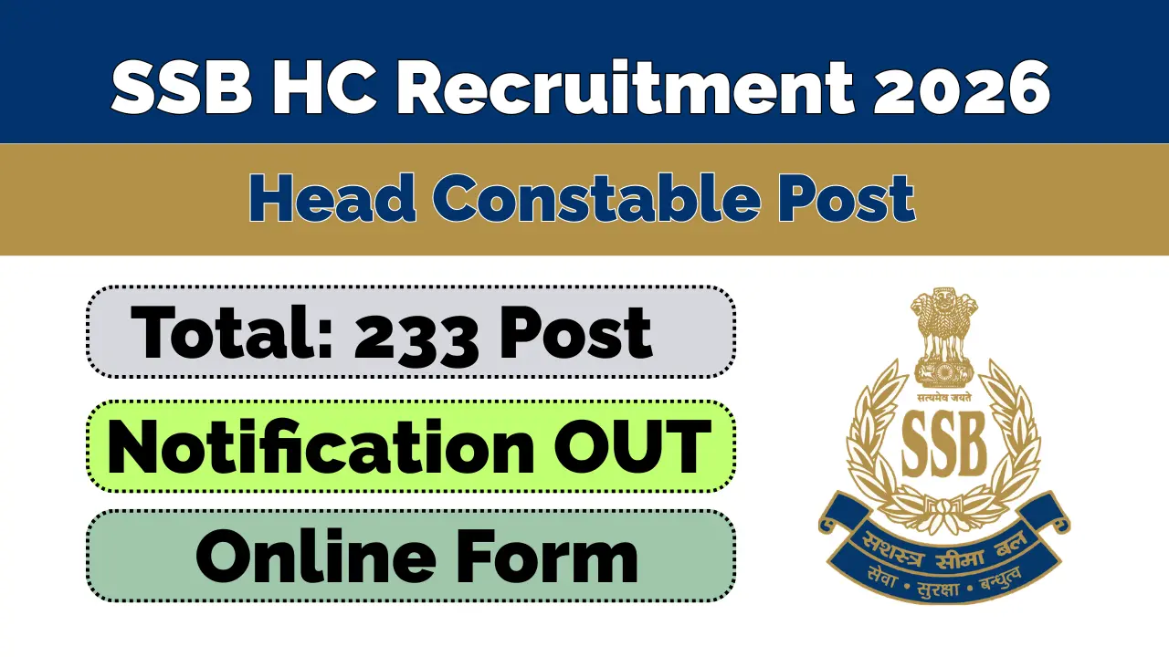SSB Head Constable Recruitment 2026 Apply Online