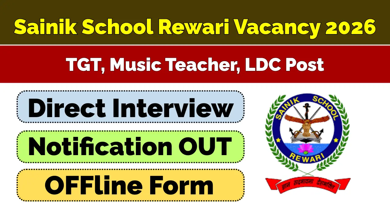 Sainik School Rewari Recruitment 2026