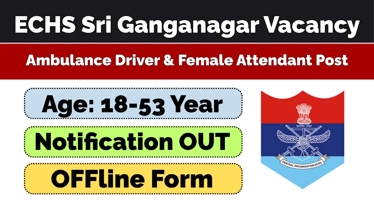 ECHS Sri Ganganagar Vacancy 2026