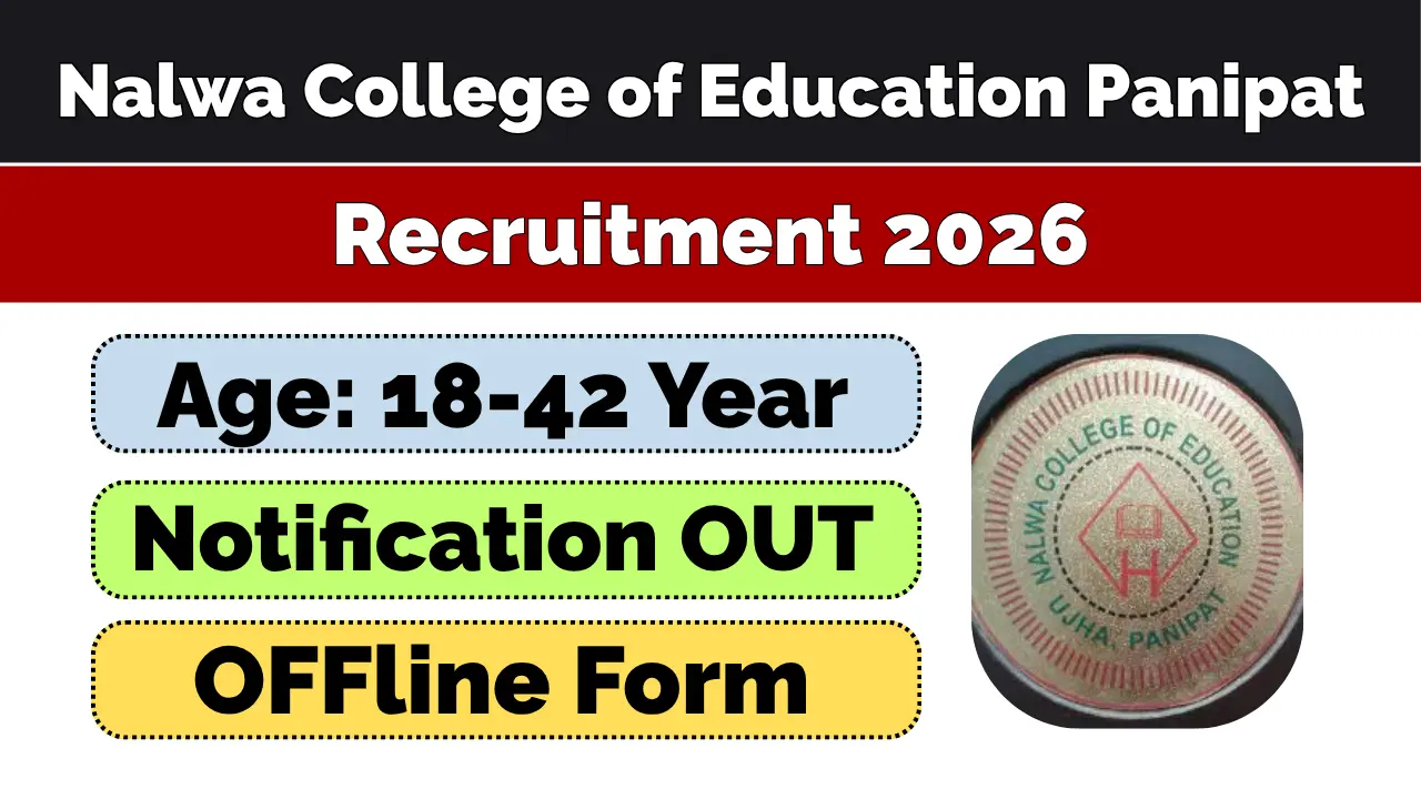 Nalwa College of Education Panipat Recruitment 2026