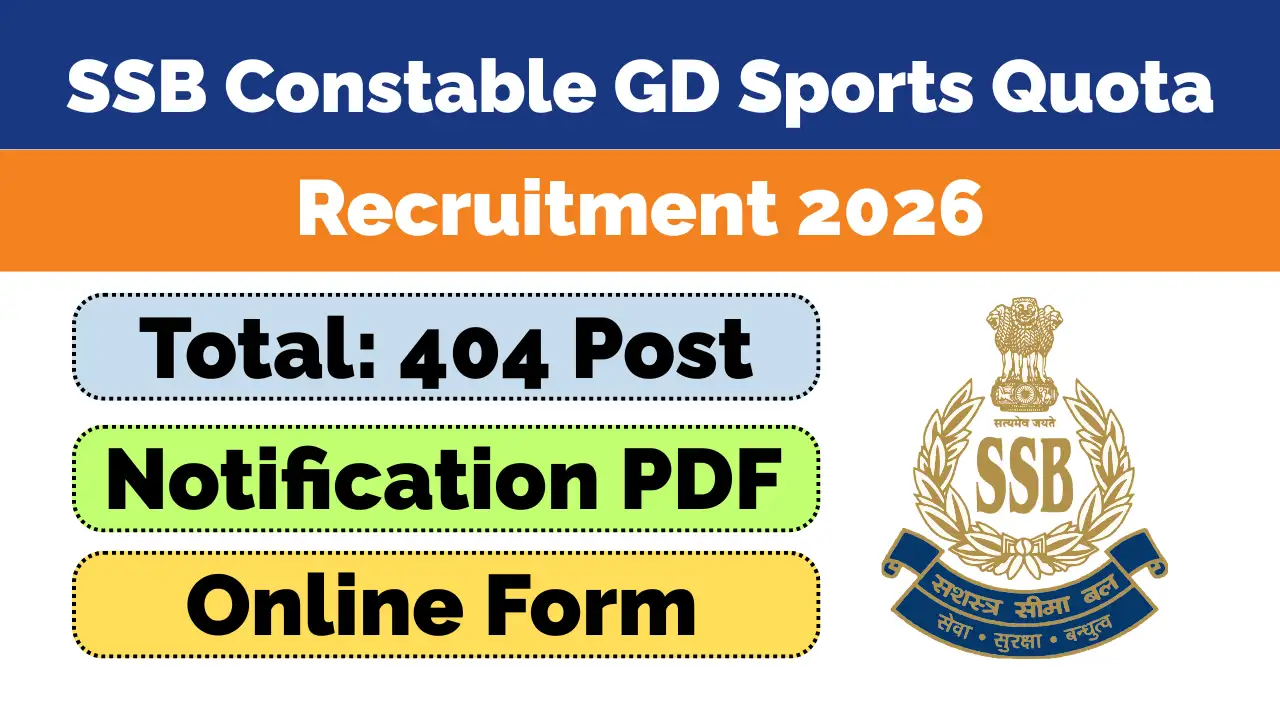 SSB Constable GD Sports Quota Recruitment 2026
