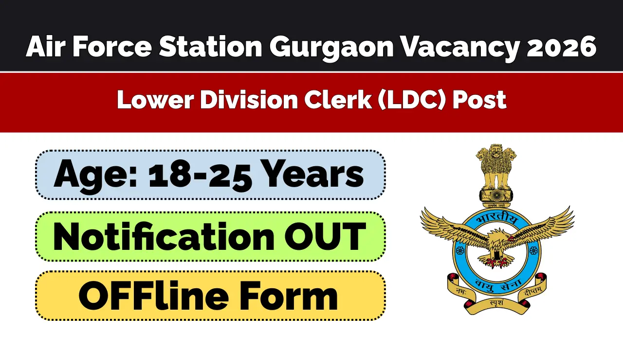 Air Force Station Gurgaon Clerk Recruitment 2026