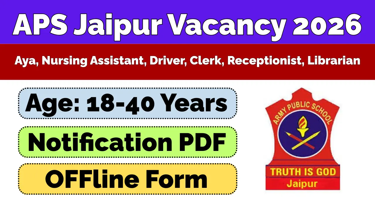 Army Public School Jaipur Vacancy 2026
