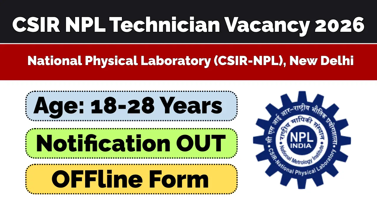 CSIR NPL Technician Recruitment 2026