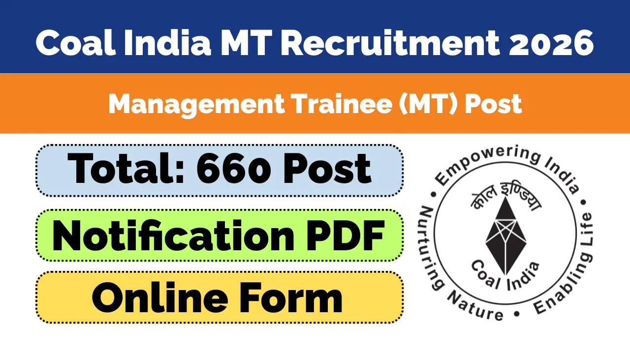 Coal India MT Recruitment 2026