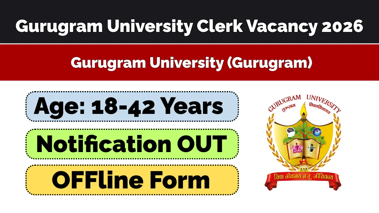 Gurugram University Clerk Recruitment 2026