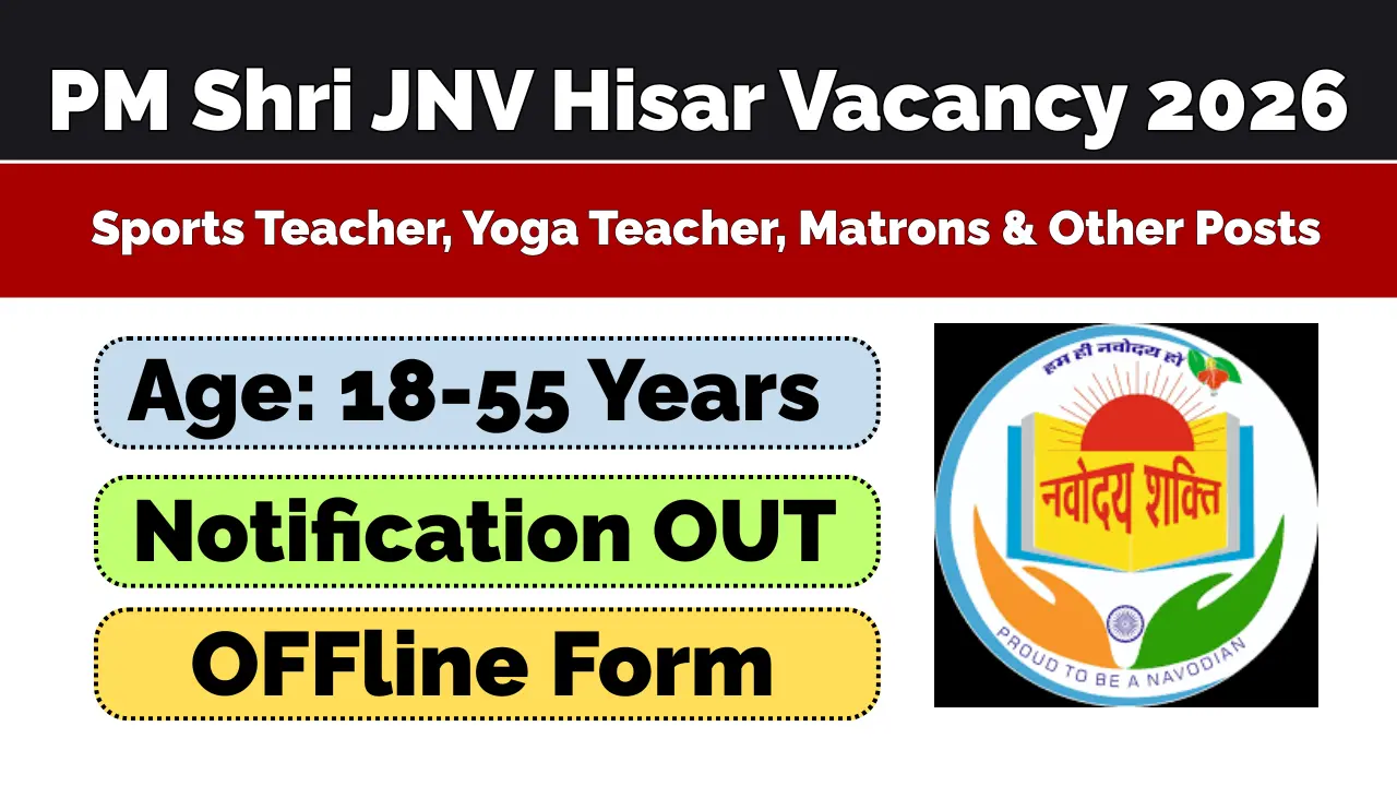 PM Shri JNV Hisar Vacancy 2026