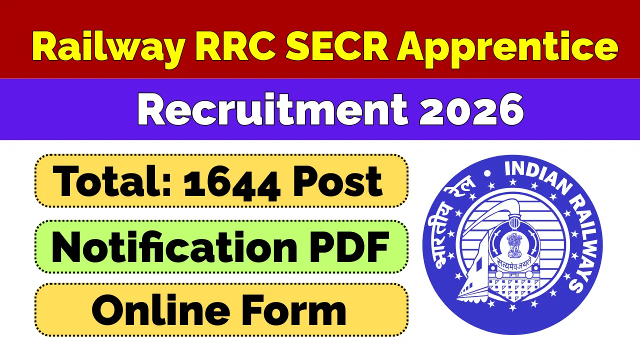 Railway RRC SECR Apprentice Recruitment 2026