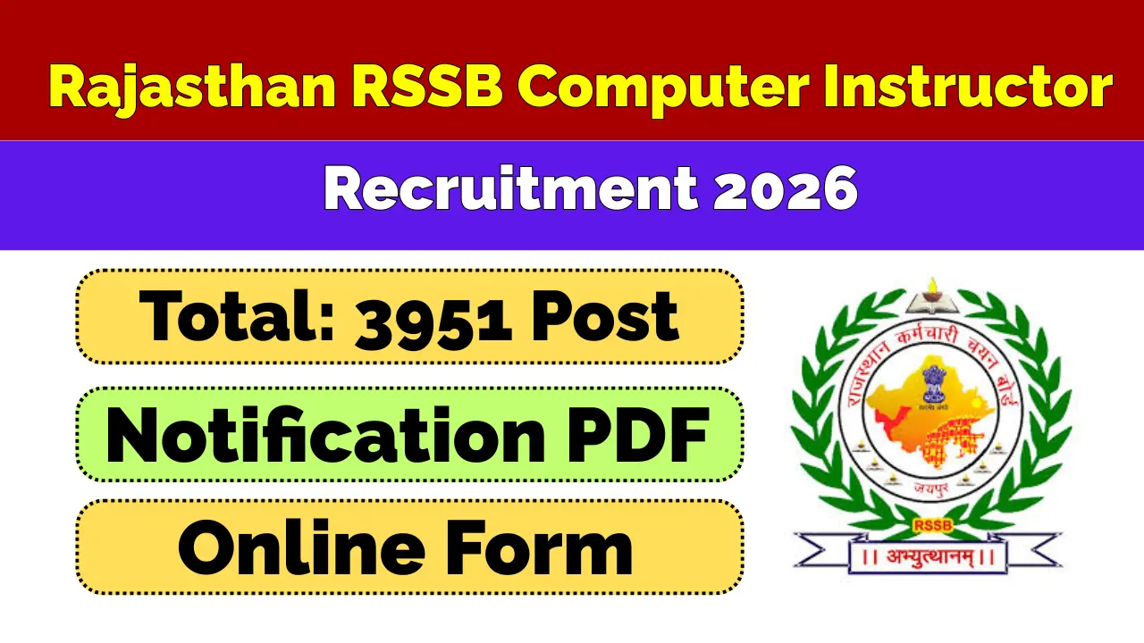 Rajasthan RSSB Computer Instructor Recruitment 2026