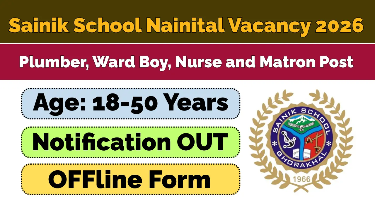 Sainik School Nainital Vacancy 2026