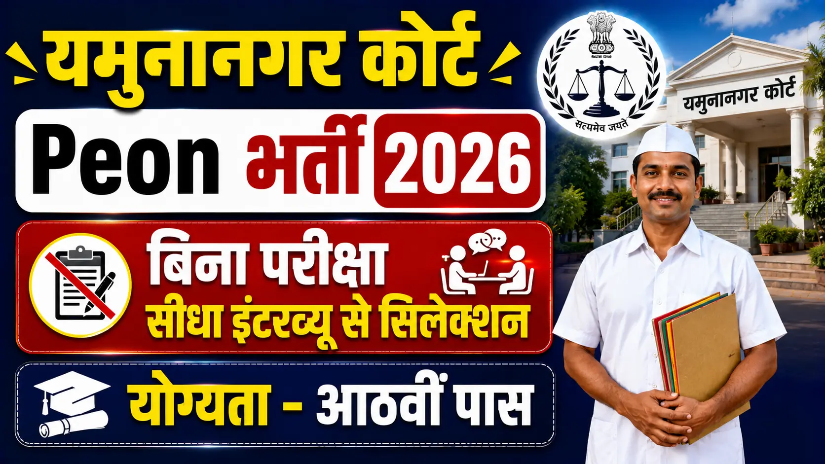 Yamunanagar Court Peon Vacancy 2026