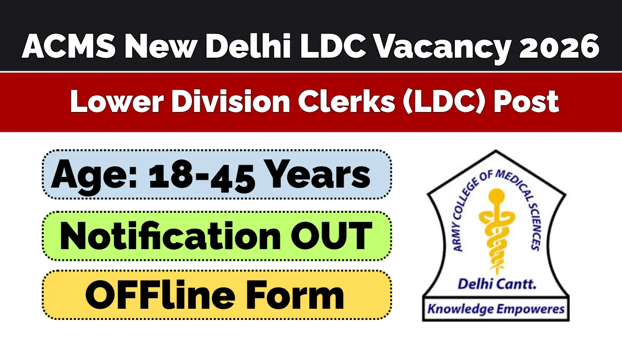 ACMS New Delhi LDC Vacancy 2026