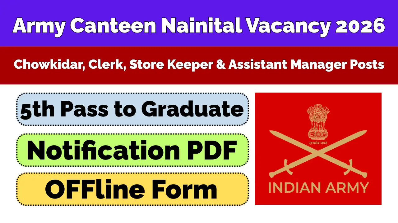 Army Canteen Nainital Vacancy 2026