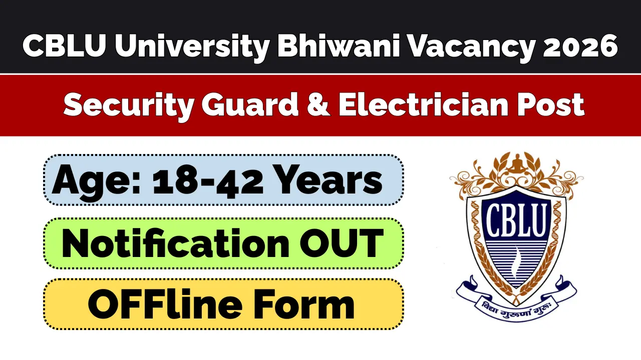 CBLU University Bhiwani Vacancy 2026