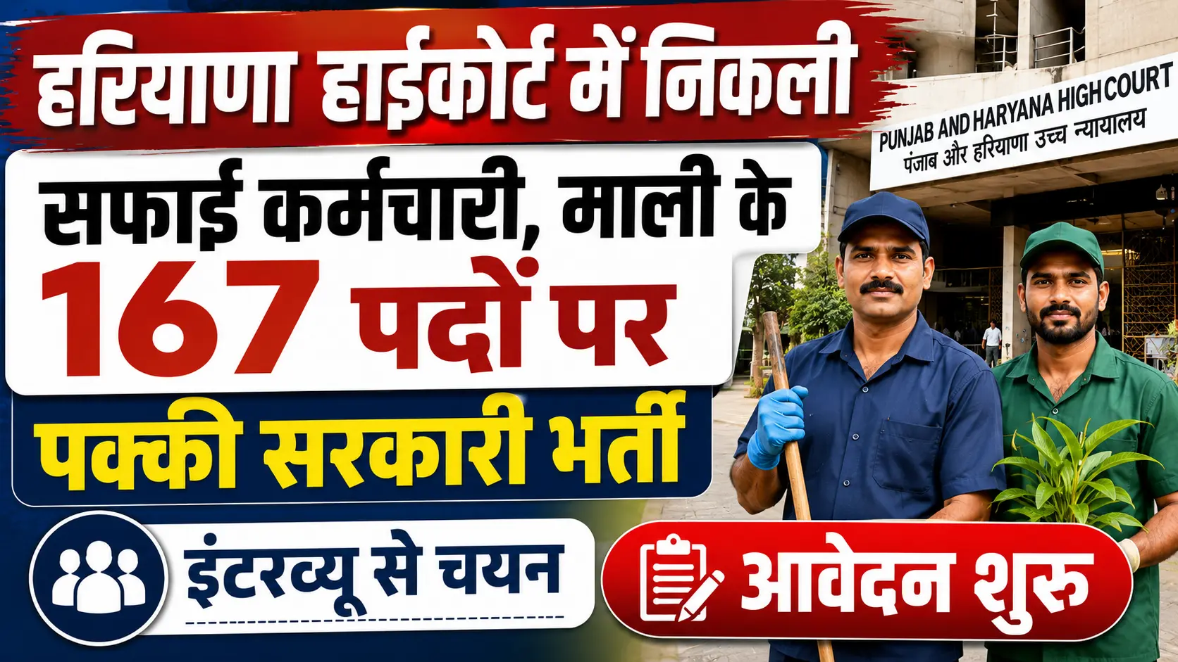 Haryana High Court Safai Sewak and Mali Vacancy 2026