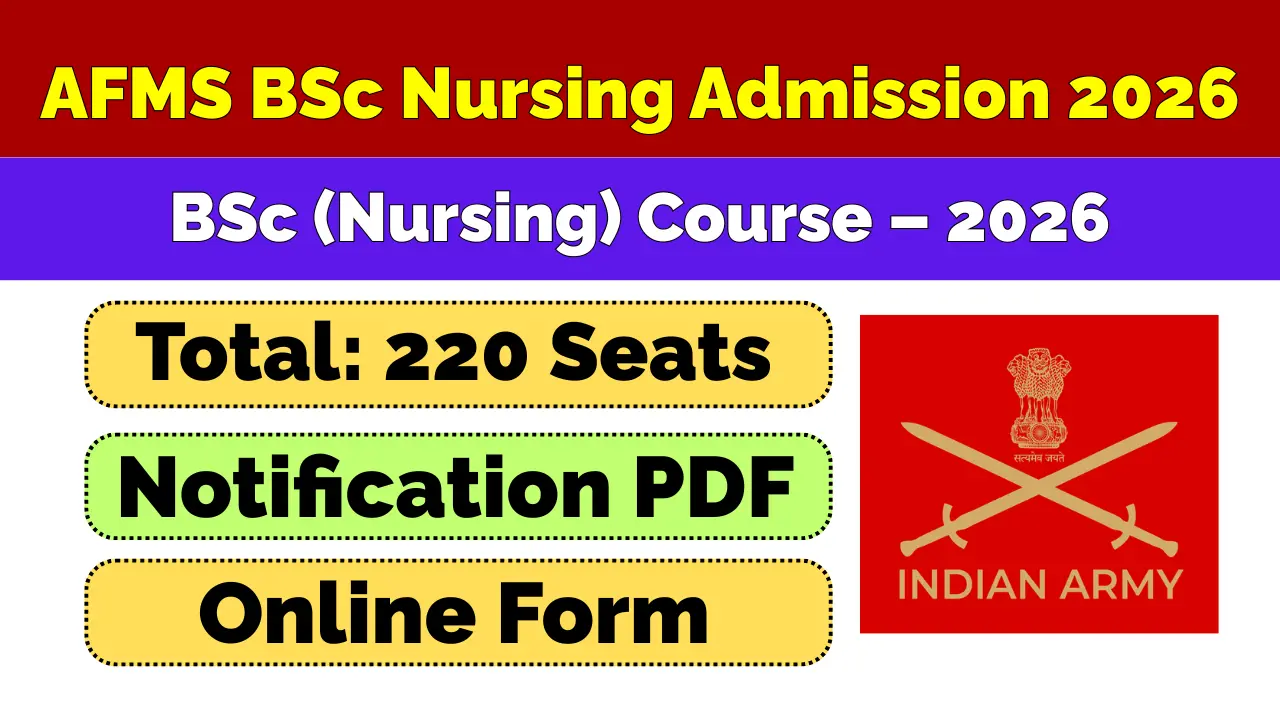 AFMS BSc Nursing Admission 2026