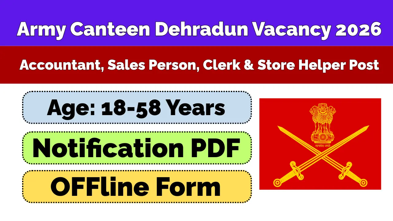 Army Canteen Dehradun Recruitment 2026