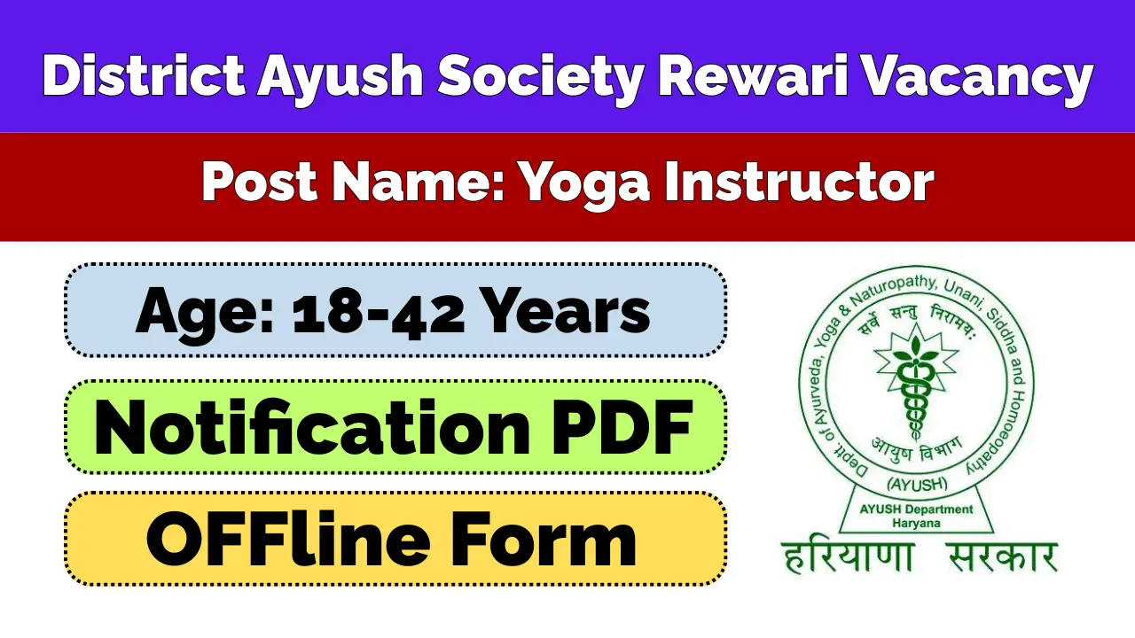 District Ayush Society Rewari Recruitment 2026