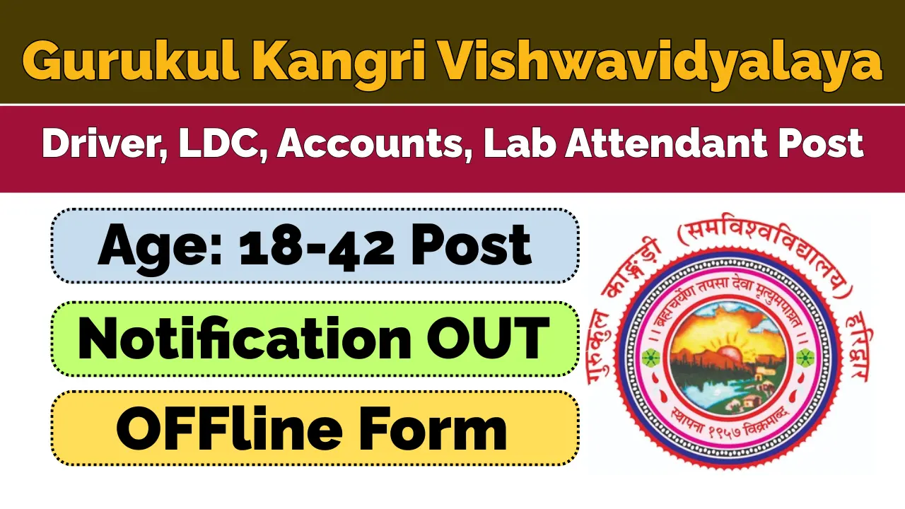 Gurukul Kangri Vishwavidyalaya Vacancy 2026