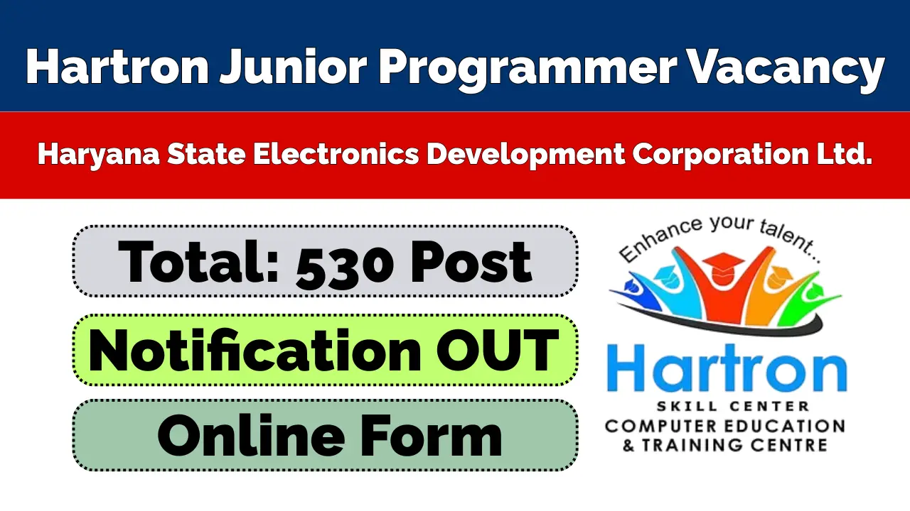Hartron Junior Programmer Recruitment 2026 