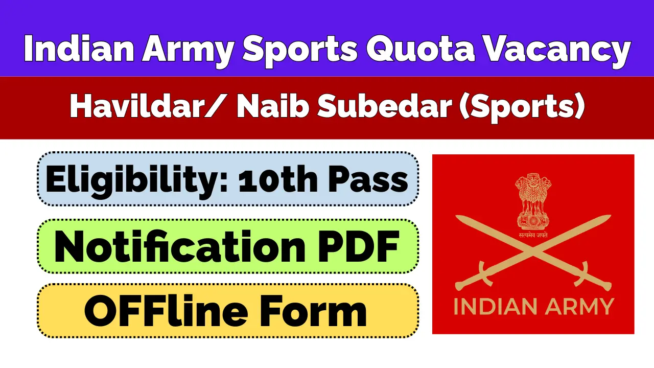 Indian Army Sports Quota Vacancy 2026