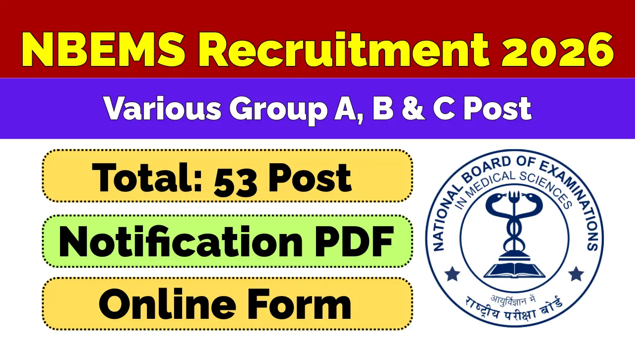 NBEMS Recruitment 2026