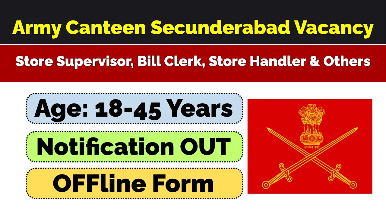 Army Canteen Secunderabad Recruitment 2026