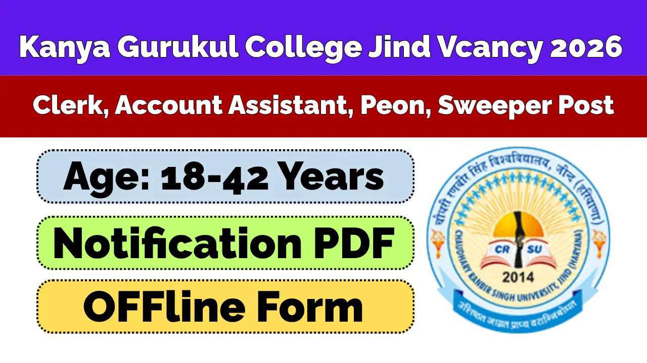 Kanya Gurukul College Jind Recruitment 2026