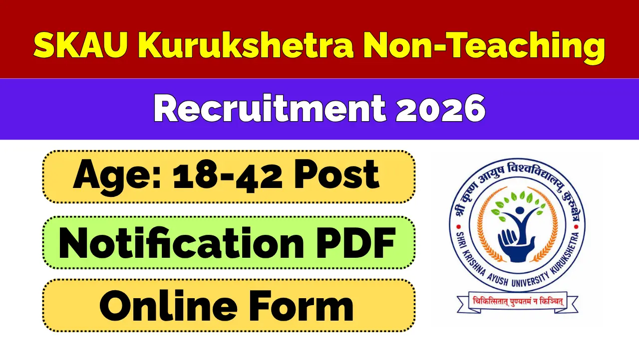 SKAU Kurukshetra Non-Teaching Recruitment 2026