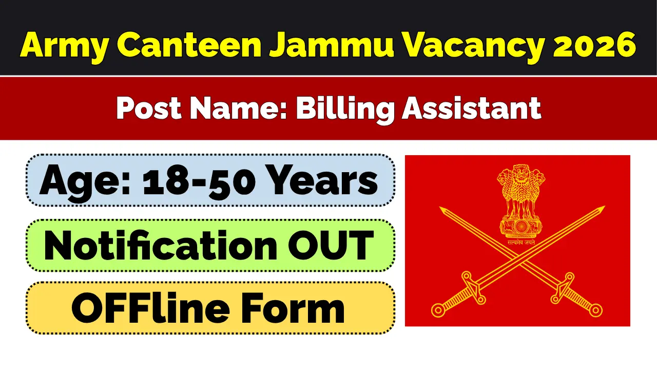 Army Canteen Jammu Vacancy 2026