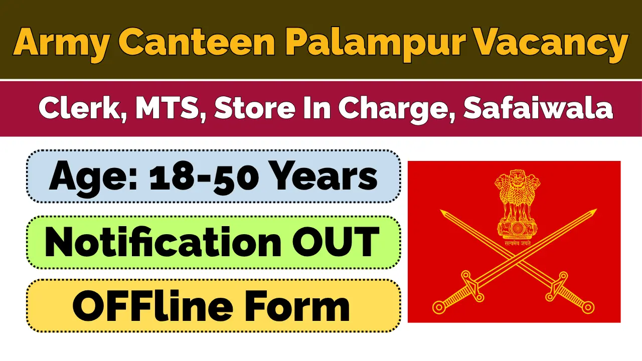 Army Canteen Palampur Vacancy 2026