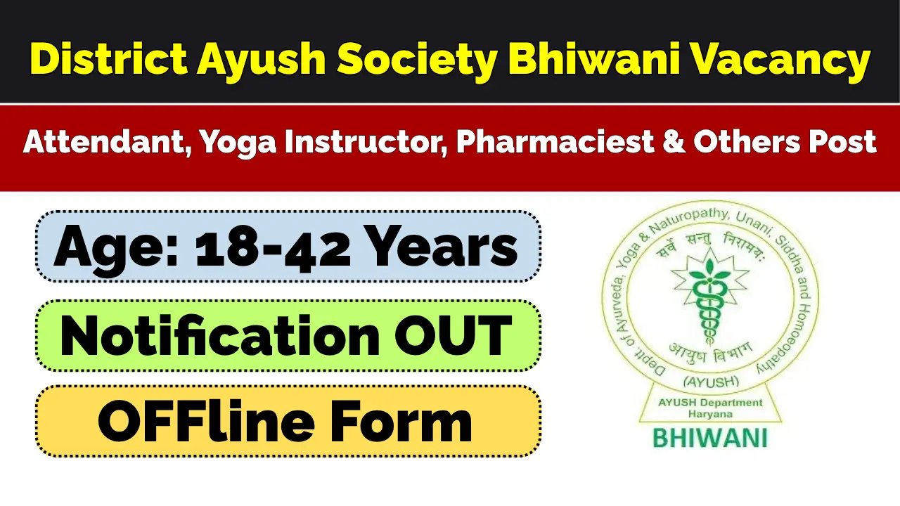 District Ayush Society Bhiwani Vacancy 2026