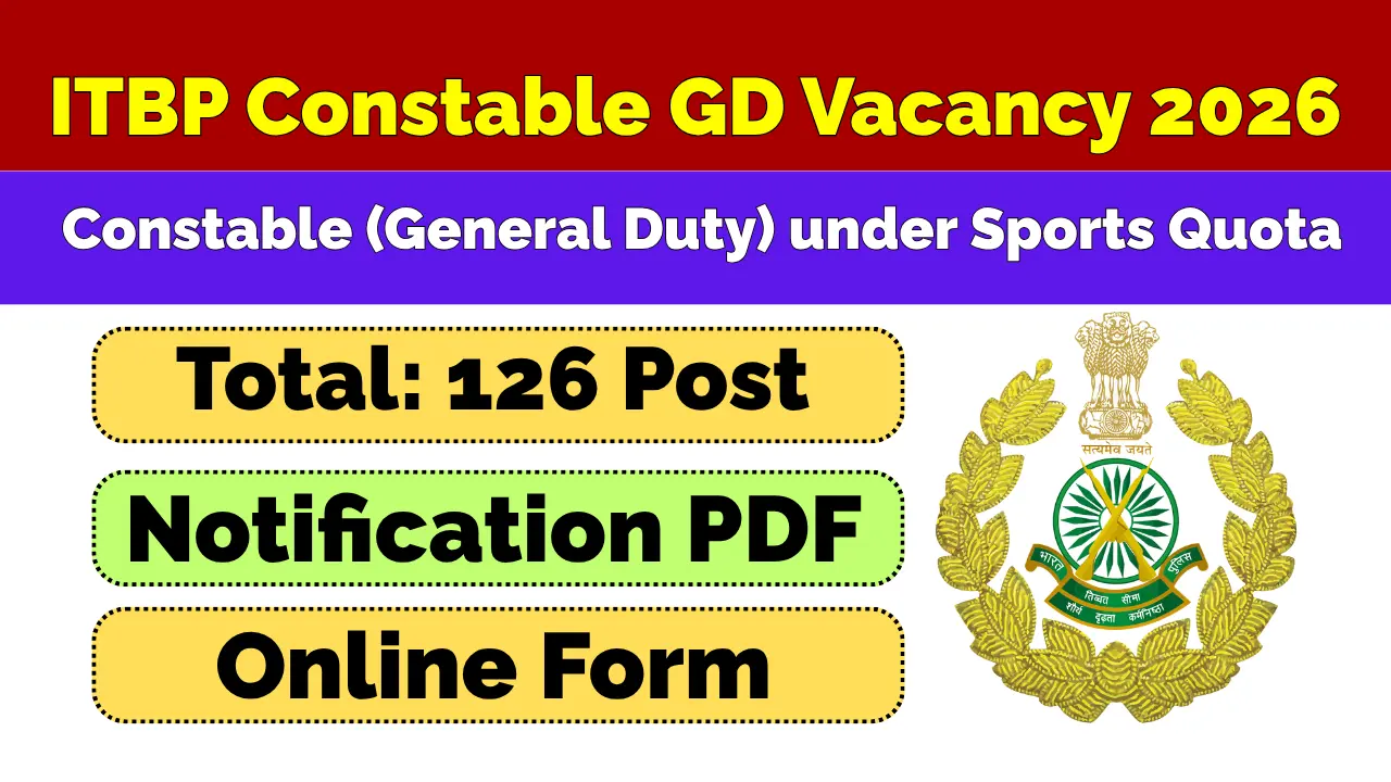 ITBP Constable GD Sports Quota Recruitment 2026